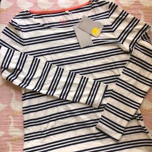 NWT boden mariner navy white l/s top